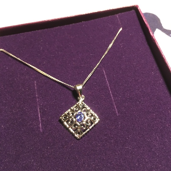 Sterling Silver 0.15Cts Genuine Tanzanite Pendant - Picture 2 of 6